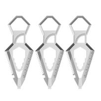 3/4Pcs Multi-functional Wrench 10 in 1 Everyday Carry Tool with Bottle Opener Protractor Dual-Scale Ruler Saw Cutter Screwdriver Rust-Resistant Hand 3pcs white