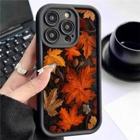Maple Leaf Collection Black Grooved iPhone 15/16/17 Pro Max Protective Case Galaxy A12 4G/M12/F12 juoda
