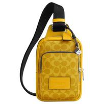 COACH RACER 14 zipper closure coated canvas chest bag mini men's yellow (including pendant) geltona