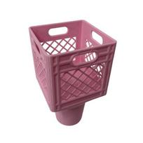 Car Cup Holder Expander for Half Gallon Square Milk Jug, Classic Milk Crate Style Adapter, Universal Car Interior Organizer for Truck SUV rožinė