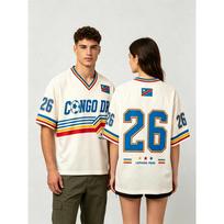 Kongo DR Futbolas 26 Retro Futbolo Marškinėliai V formos iškirptė Futbolo Marškinėliai Leopardų Pasididžiavimas Vintage Laisvalaikio Gerbėjams Vaikams Suaugusiems Žygio Marškinėliai M