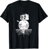 Boombox Head Retro Aesthetic Graphic Tee Vintage Streetwear Short Sleeve T-Shirt XXL black