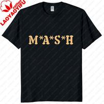 Mash Distressed Logo T Shirt Unisexs 4077 Licensed Classic Tv Show Militarryy Green 2026 High Quality Brand Casual 4XL black