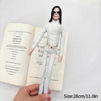 Michael Jackson Bendable Plush Figure Cosplay Soft Stuffed Figure Prop Flexible Fan Collection Abstract Joint Mobility Prop Gift white