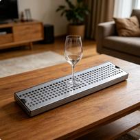 Nerūdijančio plieno nutekėjimo padėklas Stačiakampis apsaugas nuo išsiliejimo Metalinė plokštelė paruošimui 400x120x15mm brown