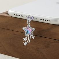 1pc Sun White Protein/Cooling Alloy Love Tassel Sweet Pink Pendant/Moonlight Star Moon Popular Light Luxury Super Fairy Pendant For Type-C gray