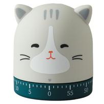 Cat Shape Cartoon Timer Mini Countdown Timers Mechanical Kitchen Timer  Sleep Reminder/Napping white