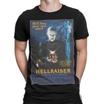 Hellraiser He Will Tear Your Soul Apart Horror Film Movie Graphic Unisex 100% Cotton T-shirt Mens Tees Top XL gray