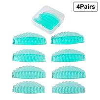 4Pairs Self-Adhesive Eyelash Lifting Kit Silicone Lamination Pad Reusable Lash Perm Rods 3D Eyelash Curler Accessories geltona