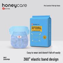 HONEYCARE Vienkartinės šunų sauskelnės blue
