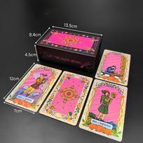 Pink  Rose Gold Classic Tarot Cards with Guide Book 12x7cm Plastic Waterproof Divination Board Game Cards with Box pink