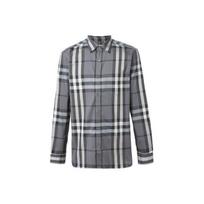 Burberry vyriški languoti tamprūs medvilniniai marškiniai Pilki/Balti/Juodi 39835371 XS-No Original Gift Bag Or Gift Box pilka spalva