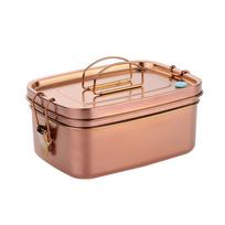 Double layer bento Lunch box stainless steel kitchen tableware Food Container dinner ware with Cover metal food serving tools 1500ml&2 blue