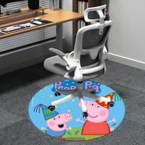 Peppa Pig Šventinė kepuraitė Kėdės kilimėlis Apvalus kilimas-Biuro kilimas, Skalbiamas mašinoje, Neslystantis, Tinka svetainėms, Miegamiesiems 80cm black