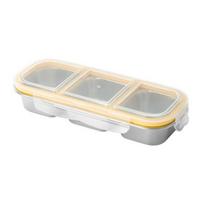 Stainless Steel Snack Container And Adults Box Leak-Proof 3-Compartment Reusable Lunch for Kids Crisper Box geltona