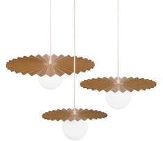 Komplektas iš 3 pakabinamų šviestuvų ant laido SUNPLISS 1xG9/10W/230V, aukso/kreminės spalvos