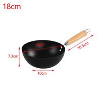 Cast Iron Wok for Single Serving - Compatible with Induction Cooker Gas Stove Electric Ceramic Hob - 20 7.5 17cm to 28 8.7 17cm black