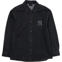 MLB New York Yankees Denim Coopers Mega Logo New York Yankees Denim Shirts Shirt Unisex Black 3ADRB0144-50BKS XS black