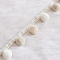 25M 5cm Width Pom Pom Curtain Trim Pillow Decoration Pompom Tassel Craft Ribbon  Home Accessory Beige Series