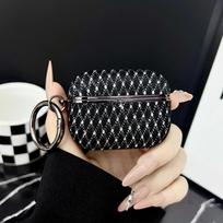 Glitter Rhombus Earphone Case for Airpods Pro 3 & Airpods 1 2 3 4 Pro2 Premium Bling Shinning Protective Cover with Metal Hook for AirPods1(2016)
