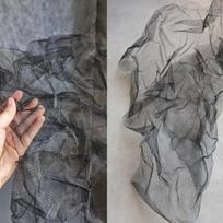 100x100cm Lanksti Debesies Formos Kietas Metalinis Tinklelis Metalinis Audinys Vielos Vestuvių Lanko Dekoravimui Dizainerio Medžiaga Metalas Didmeninė Prekyba 100x100cm(W) juoda