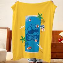 Food P-Pringles Throw Flannel Throw Blanket, Lightweight Cozy, Durable Washable cute Cool 75cmx90cm blue