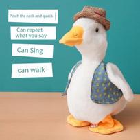 Repeated Ducks Kids Lovely Talking Repeat Duck Talking Musical Stuffed Plush Doll Educational Toy Children'S Plush Toy Fun Gift gray