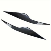 Glossy Black/Carbon Look Car Front Headlight Eyelid Eyebrow Trims For Ford Focus 2 MK2 MK2.5 2008-2011 black
