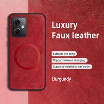 POCO X5 X5 Pro PU odos magnetinio žiedo minkštas kraštas apsaugantis nuo kritimo ir pirštų atspaudų telefono dėklas For POCO X5 Pro brown