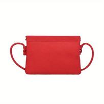 Leather Women'S Messenger Bag Niche Cowhide Lipstick Change Mobile Phone Newspaper Standard raudona