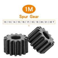 Spur Gear 1M-12T/13T/14T/15T/16T/17T/18T/19T/20T/21T/22T SC45# Carbon Steel Blackening Cylindrical Gear Transmission Accessories 1M14T - Bore 6 mm gray