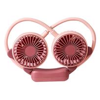 Portable Neck Fan Bendable Wearable USB Rechargeable Hand Free Mini Hanging Fan for Office Travel Taro Purple brown