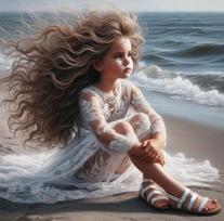 Diamond Art Painting Kits Little Girl and Lion Dog Portrait Cross Stitch Needlework Mosaic Diamond Embroidery Figure Wall Decor 20x20cm round black