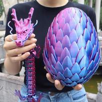 2 3D printed giant 18cm+60cm scale egg dragons, unique home decoration dolls, party gifts, Christmas decorations pink