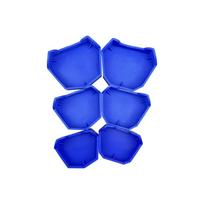 6pcs/set Dental Plaster Model Tray 3 Sizes Dental Model Base Former Silicone Dental Plaster Model Mold Mould Dentistry Lab Tools blue