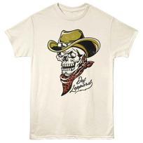Def Leppard - Cowboy Skeleton - Front Print Adult Solid T-Shirt - Natural 5XL įvairiaspalvis