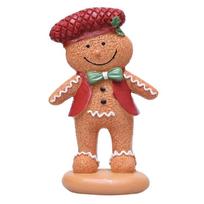 Christmas Figurines,Resin Gingerbreads Man Statue Sculptures Tabletop Centerpieces Christmas Home Decors Gift Women Men brown