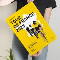 Tour De France 2025 Plakatas Metalinės Plokštės Sporto Plakatas Svetainės Dekoras Individualizuotas Skardos Plokštė Sienų Meno Dekoras Retro 20x30cm（7.8x11.8inch） black