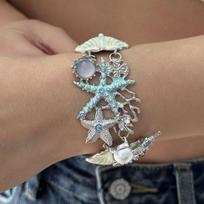 Perdėtas metalinis jūrų žvaigždės kriauklės perlo vėrinys moterims Vasaros vandenyno koralų šukos pakabukas vėrinys Boho paplūdimio papuošalas dovana gray
