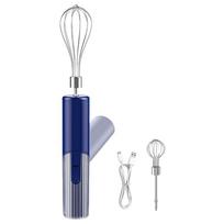 Ergonomic Electric Whisks Foldable Handle Wireless Operation 2 Stainless Steel Mixer 3 Speed Mode Mixing Butter mėlyna