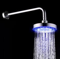Smart LED Shower Head with Auto Color Changing & Temperature Sensor, High Pressure Rainfall Eco-Friendly Bath Experience, Water white
