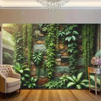 Lush Green Vine & Natural Stone Wall Tapestry For Living Room Bedroom Backdrop For Indoor & Outdoor Decor For Patio Spaces Decor 47.2x31.5inch/120*80cm gray