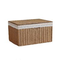 Didelės talpos sulankstomas laikymo dėklas, imituojantis rotango pynimą, pintas krepšys spintai, krepšys nešvariems skalbiniams Non Foldable-Beige white