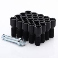 JR varžtai juoda B1215H26BK-1 M12x1.5x26 tiuningo šešiabriaunis 20mm Conical 60° 20 vnt. + raktas