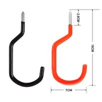 Tvirti metaliniai garažo kabliai sodo įrankiams ir dviračiams Bicycle Hook oranžinė