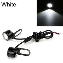 2Pcs 12V Motorcycle Rearview Mirror Decor Eagle Eye 3 Led Conatant Bright balta
