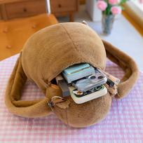 Orange flower capybara backpack fries burger kapibara plush bag doll machine exchange 35Cm 0.35kg brown