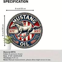 Metal Sign Vintage 8 Inch Ford Mustang 577 Oil 957 Wall Art Home Decor 20x20 black