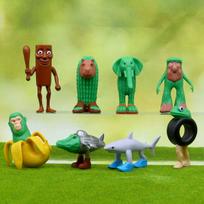 8-24Pcs Italian Brainrot Anime Action Figure Set Tung Tung Sahur Tralalero Tralala Bombardino Crocodilo Figures Model Toy Gifts green