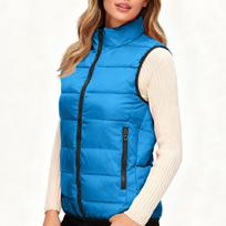 Women's Fashion Light Jacket Stand Collar Multicolor Zipper Button Coat XXXXL mėlyna